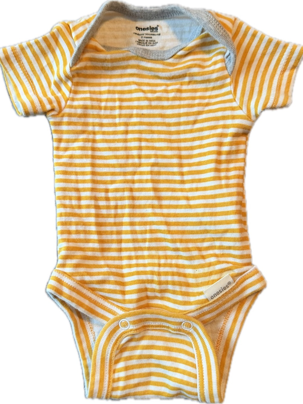 Onesies® Yellow Stripe Baby Bodysuit - Soft Cotton One-Piece